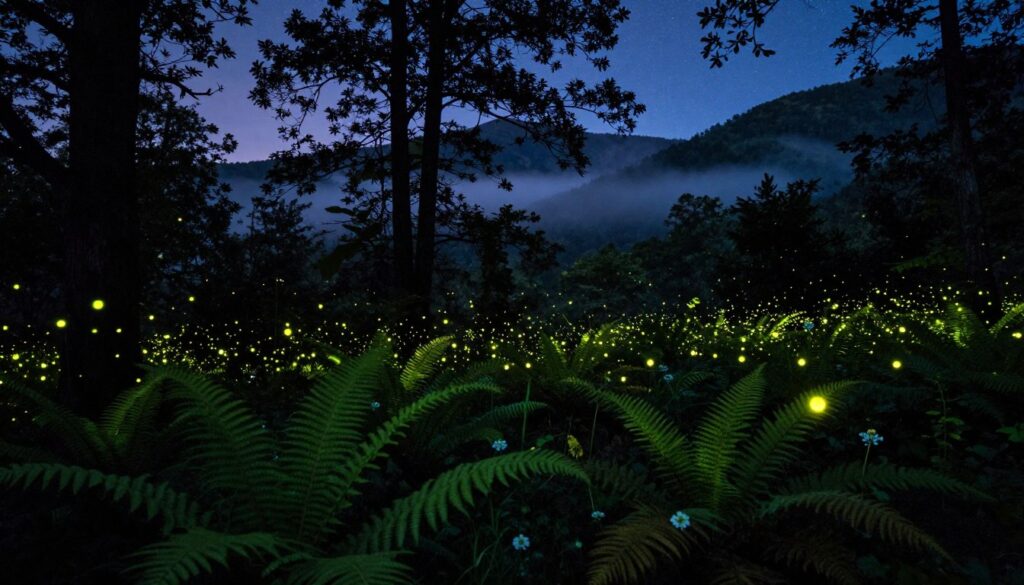 Synchronous Fireflies, Photinus carolinus, Great Smoky Mountains